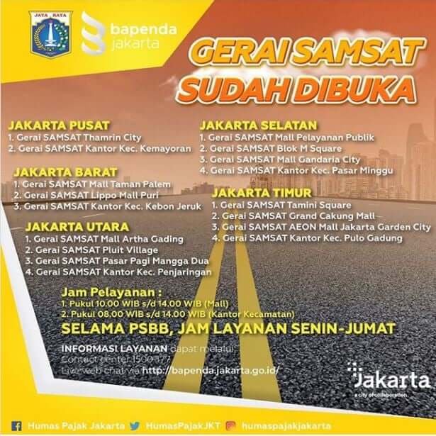 Gerai Samsat Yang dibuka di Jakarta